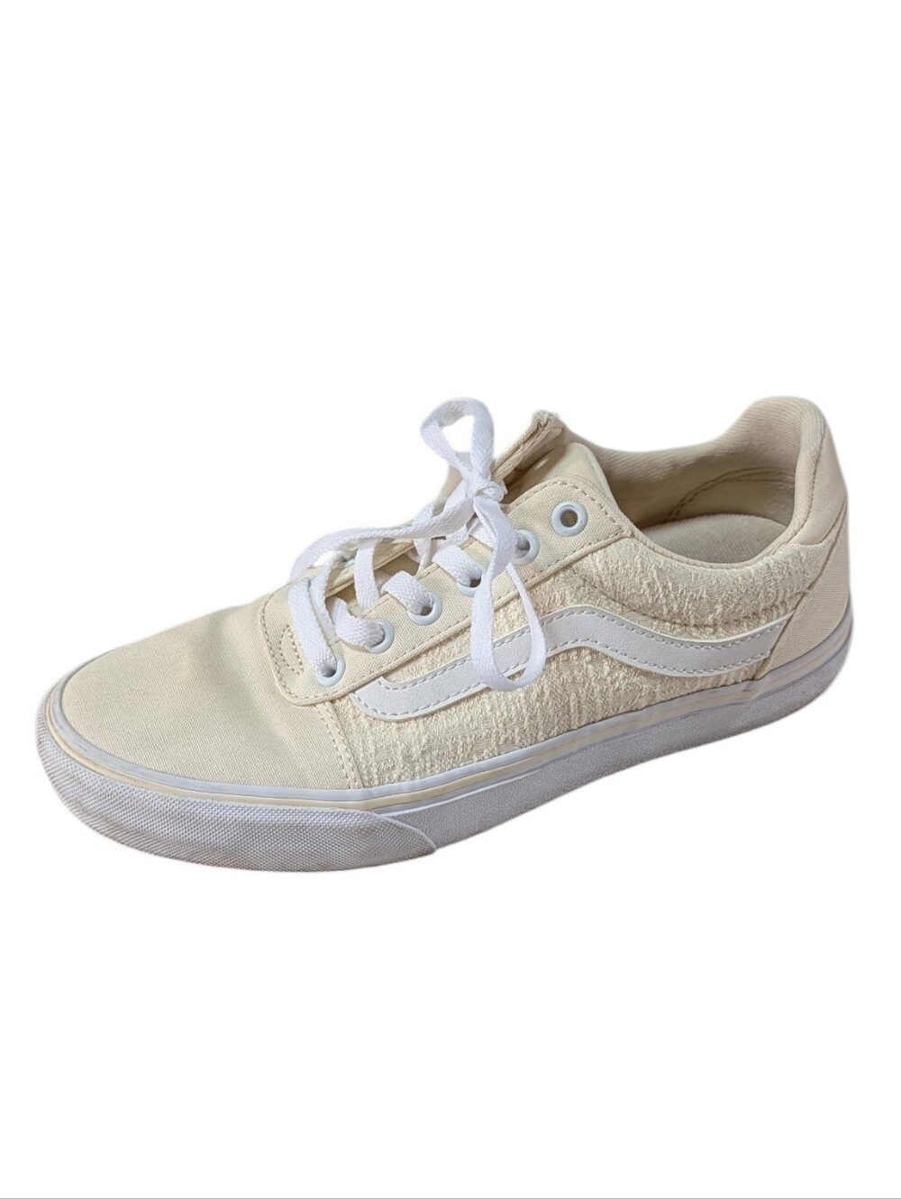 Vans, Ward Deluxe, Pale Yellow Sneakers With Textured Woven Fabric. Sz 8